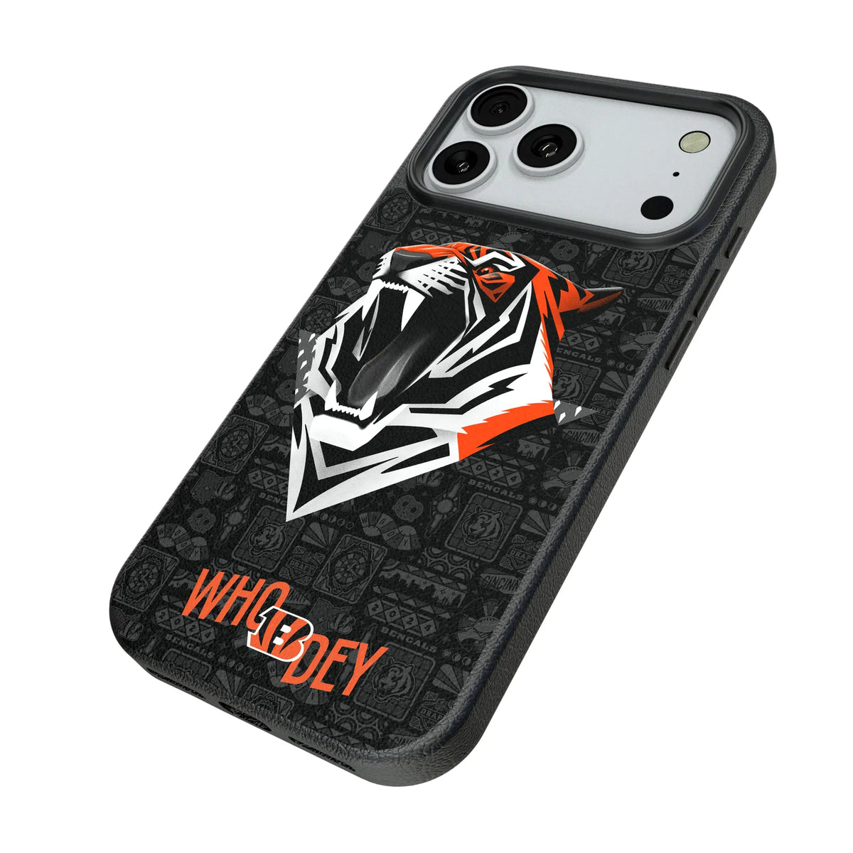 Cincinnati Bengals Deco iPhone MagSafe Compatible Phone Case for Apple iPhone - Isometric View#Device_iPhone 18 Pro Max