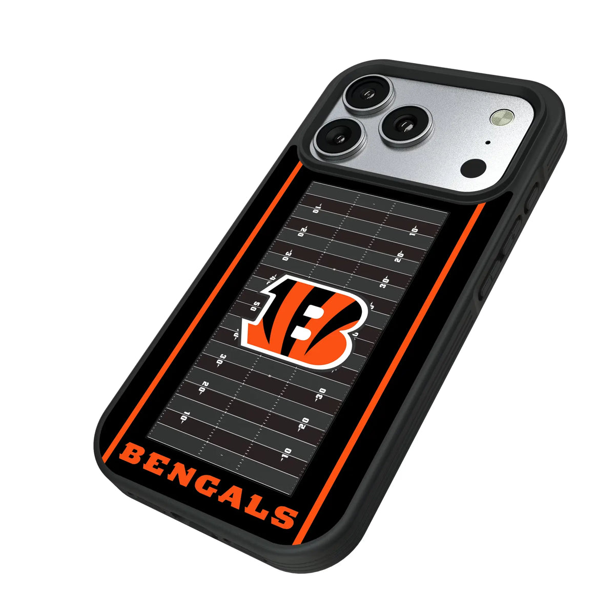 Cincinnati Bengals Field iPhone Bump Phone Case for Apple iPhone - Isometric View#Device_iPhone 17 Pro