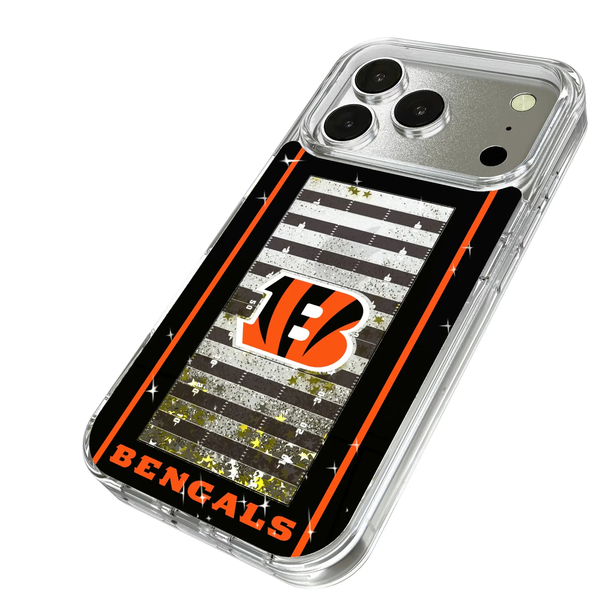 Cincinnati Bengals Field iPhone Glitter Phone Case for Apple iPhone - Isometric View