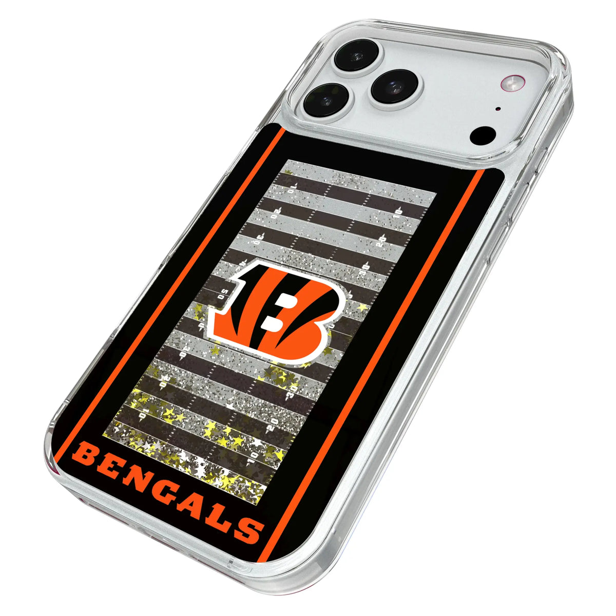 Cincinnati Bengals Field iPhone Glitter Phone Case for Apple iPhone - Isometric View#Device_iPhone 18 Pro Max