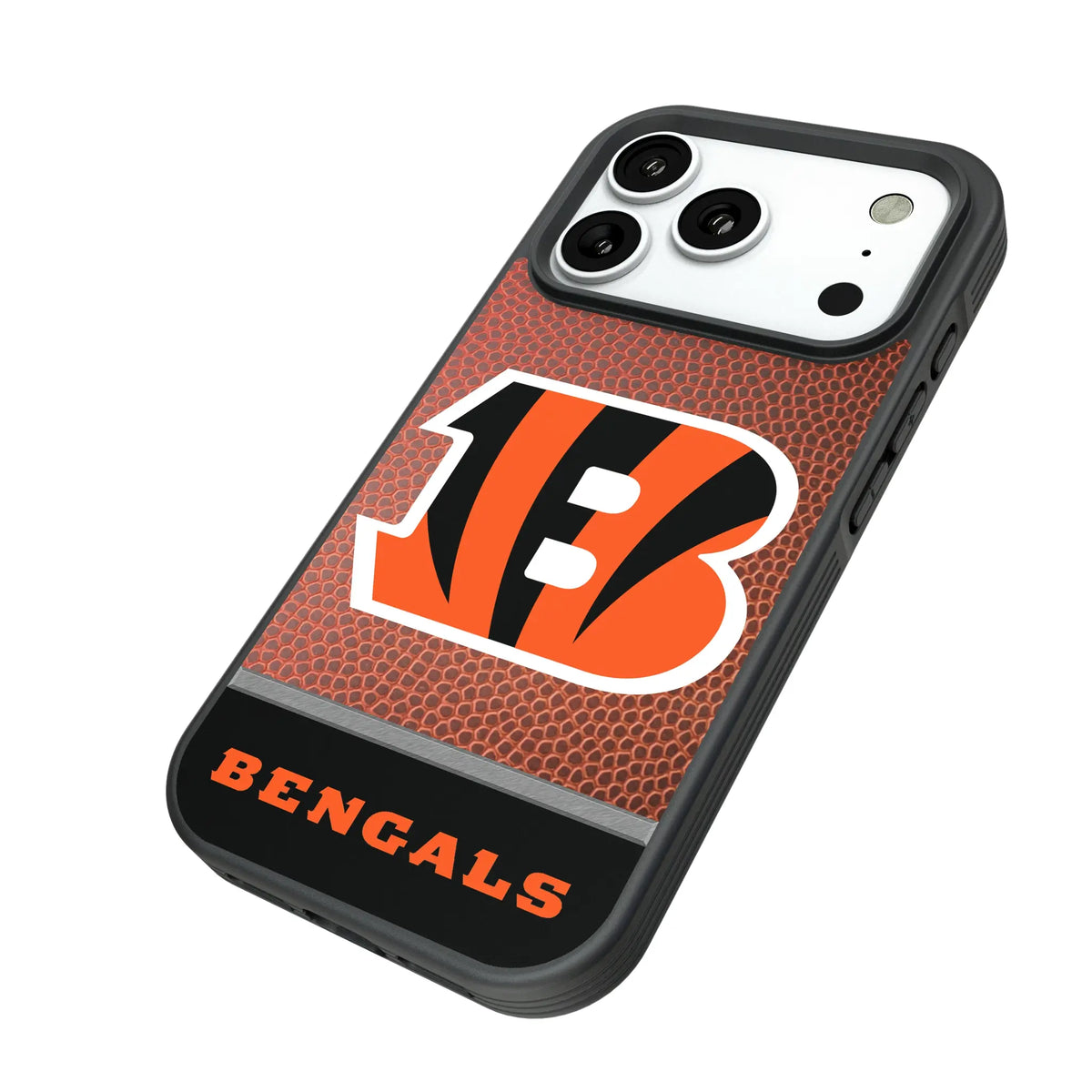 Cincinnati Bengals Football Wordmark iPhone Bump Phone Case for Apple iPhone - Isometric View#Device_iPhone 18 Pro