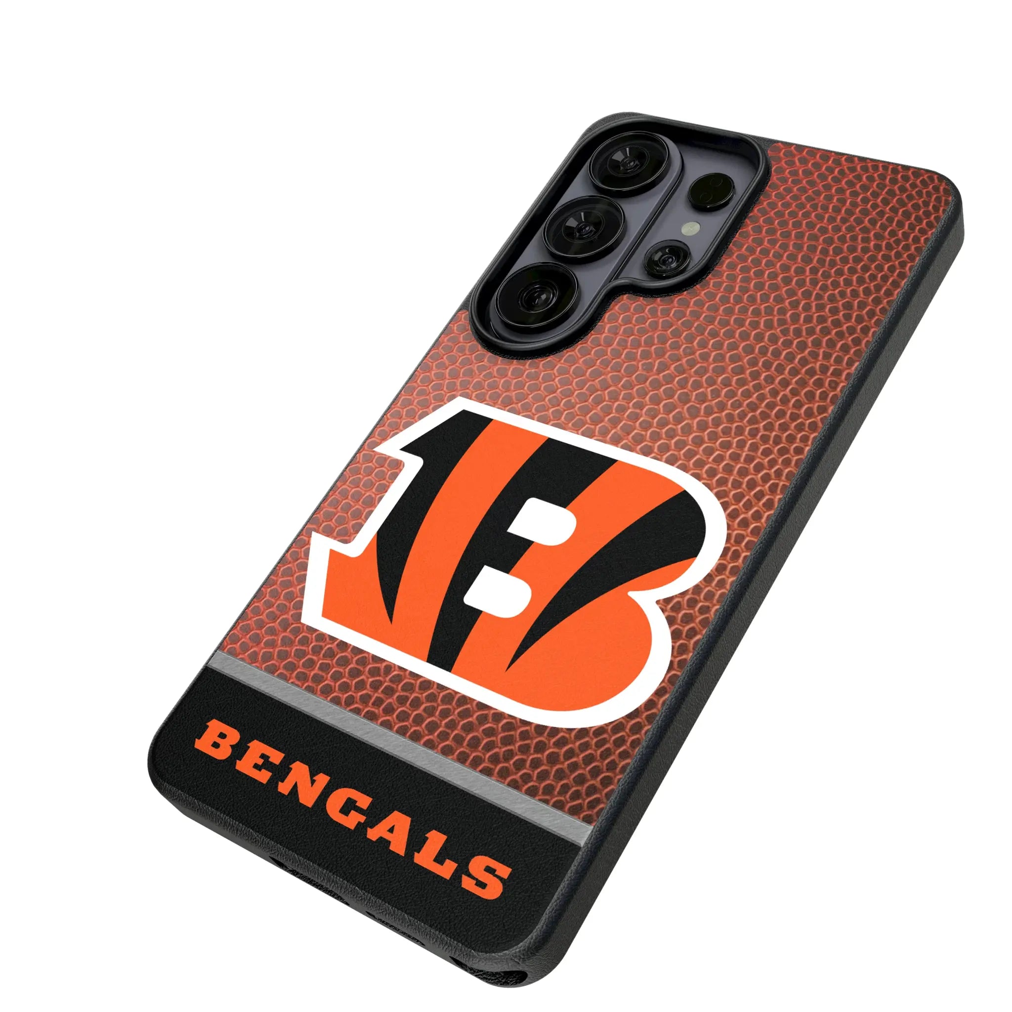 Cincinnati Bengals Football Wordmark Galaxy MagSafe Compatible Phone Case for Samsung Galaxy - Isometric View#Device_Galaxy S26 Ultra