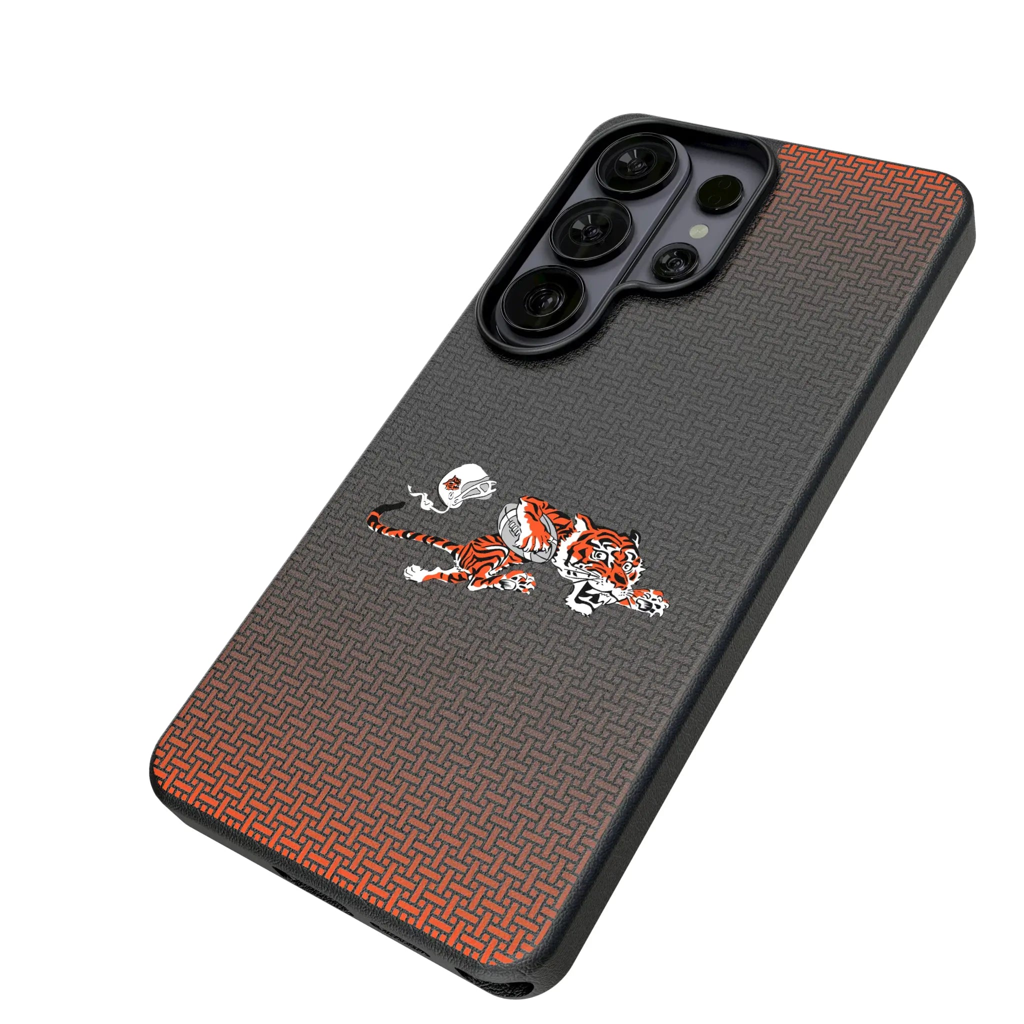 Cincinnati Bengals Historic Collection Linen Galaxy MagSafe Compatible Phone Case for Samsung Galaxy - Isometric View#Device_Galaxy S26 Ultra