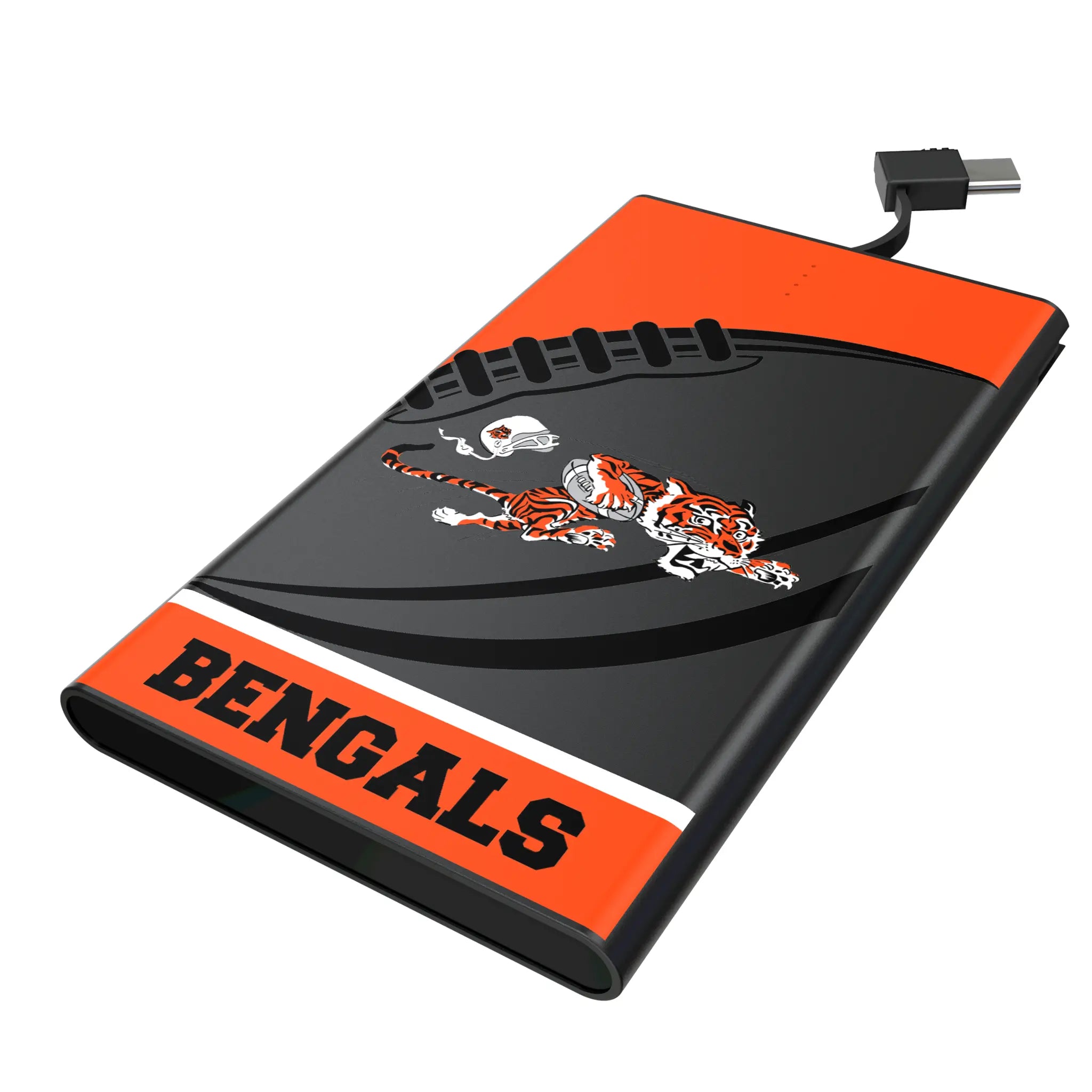 Cincinnati Bengals Historic Collection Passtime 5000mAh Flat Power Bank
