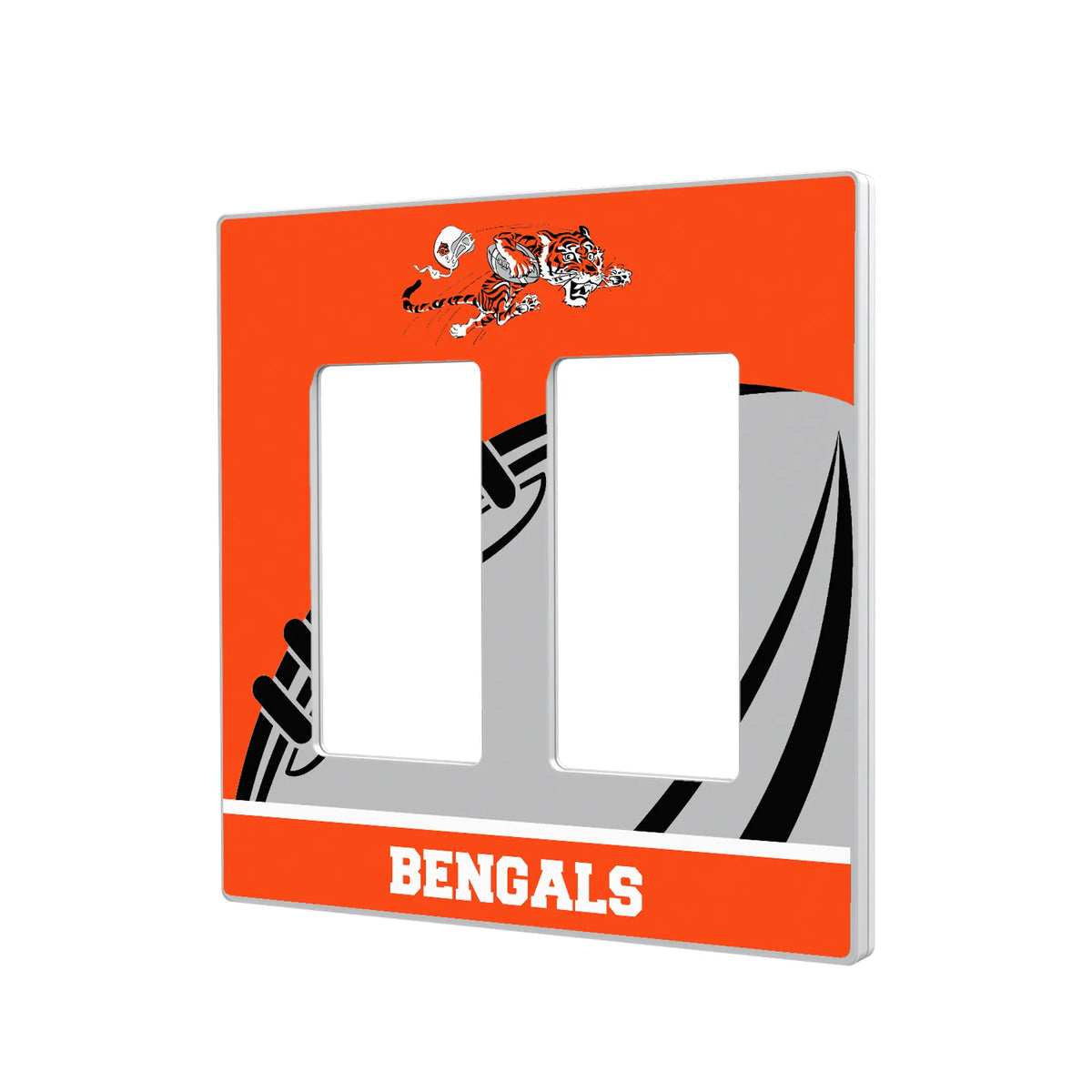 Cincinnati Bengals Historic Collection Passtime Hidden-Screw Light Switch Plate#Style_Double Rocker