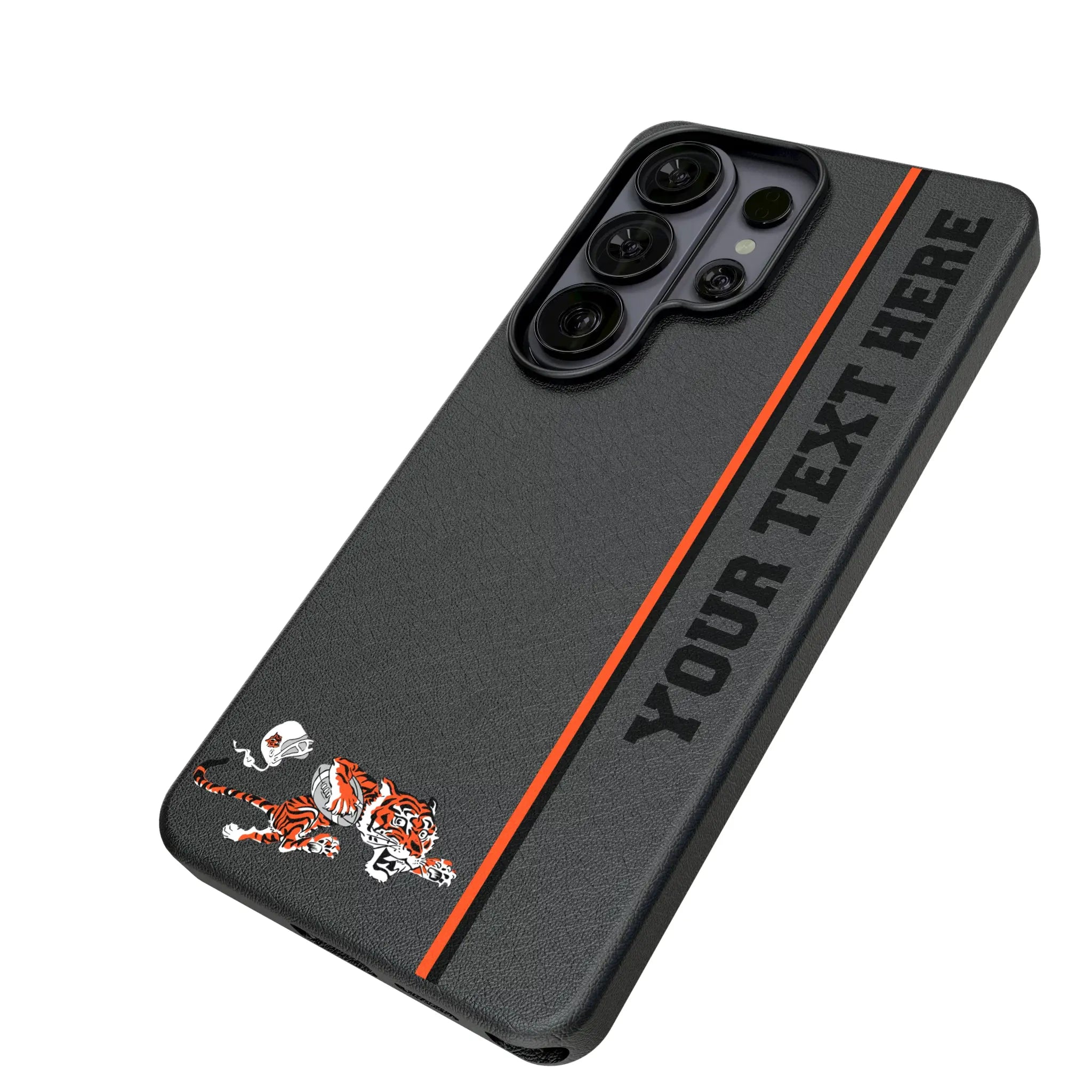Cincinnati Bengals Historic Collection Personalized Sidebard Galaxy MagSafe Compatible Phone Case for Samsung Galaxy - Isometric View#Device_Galaxy S26 Ultra