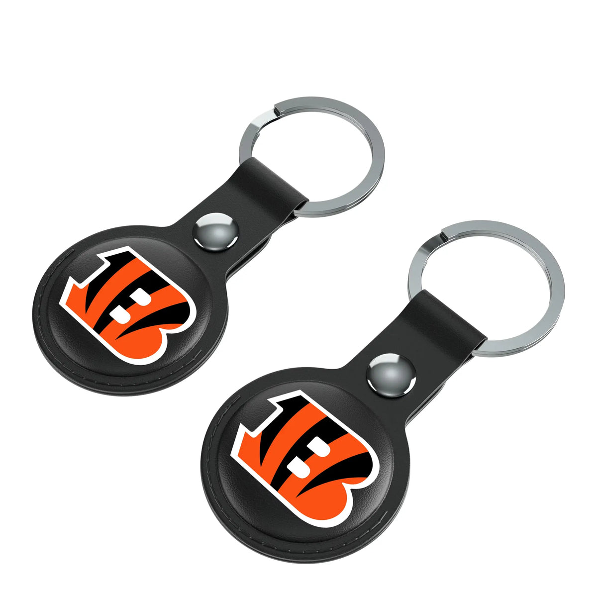 Cincinnati Bengals Insignia AirTag Black Airtag Holder 2-Pack - Isometric View