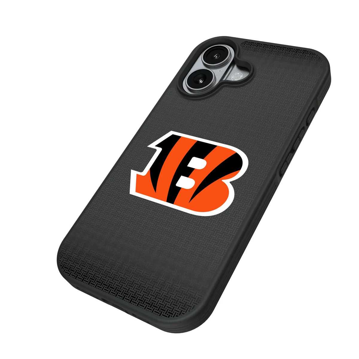 Cincinnati Bengals Linen iPhone Bump Phone Case for Apple iPhone - Isometric View#Device_iPhone 17
