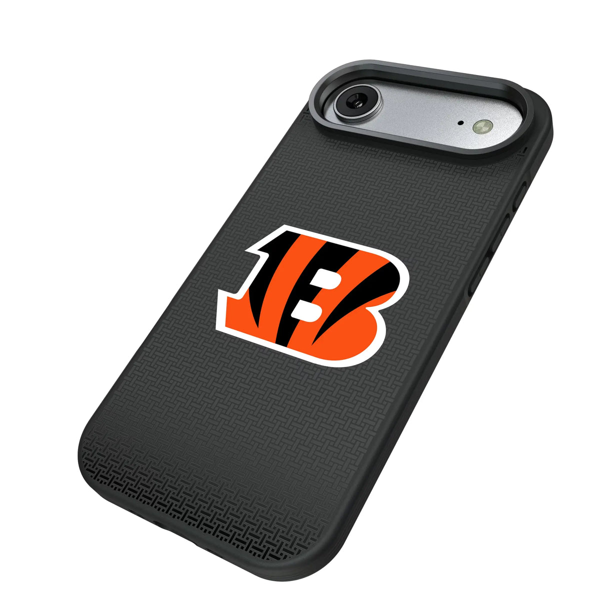Cincinnati Bengals Linen iPhone Bump Phone Case for Apple iPhone - Isometric View#Device_iPhone Air