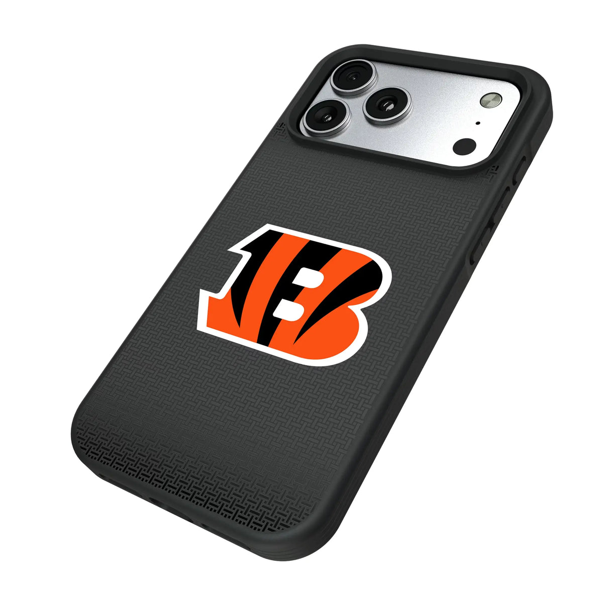 Cincinnati Bengals Linen iPhone Bump Phone Case for Apple iPhone - Isometric View#Device_iPhone 17 Pro Max