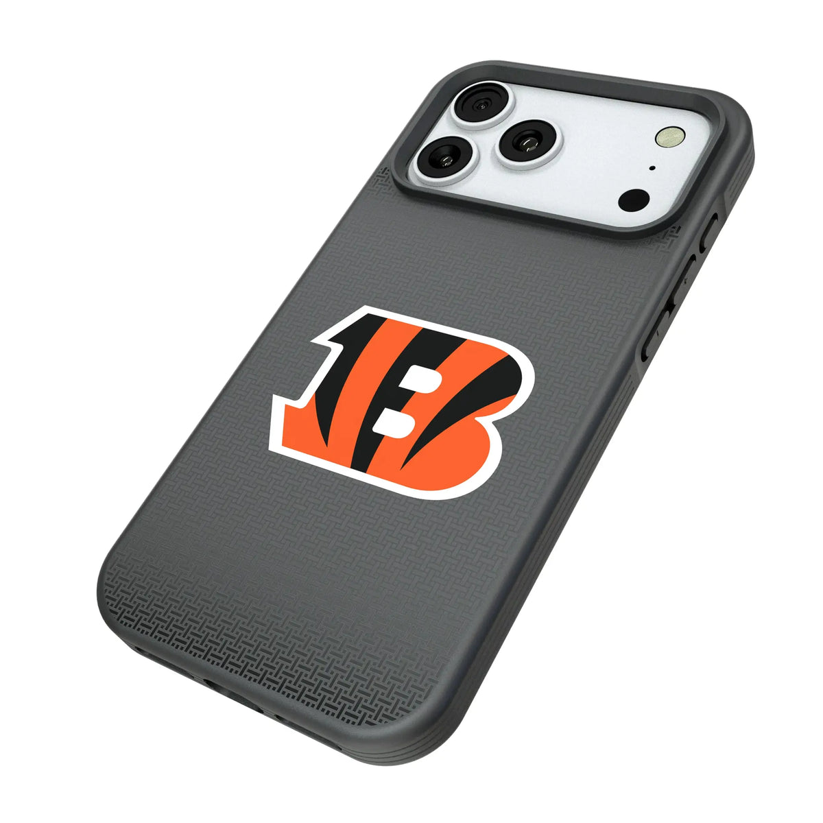 Cincinnati Bengals Linen iPhone Bump Phone Case for Apple iPhone - Isometric View#Device_iPhone 18 Pro Max