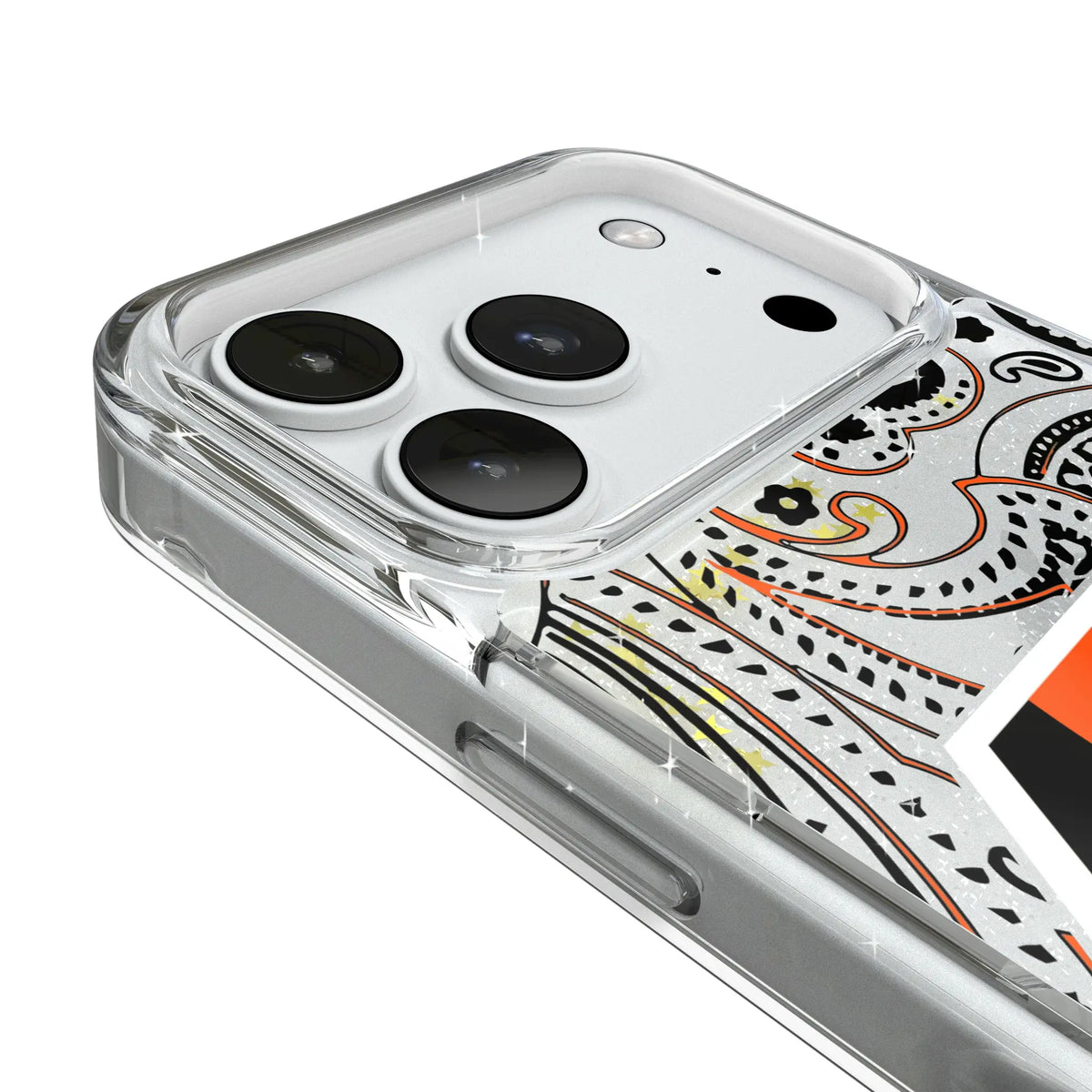 Cincinnati Bengals Paisley iPhone Glitter Phone Case for Apple iPhone - Detail#Device_iPhone 18 Pro