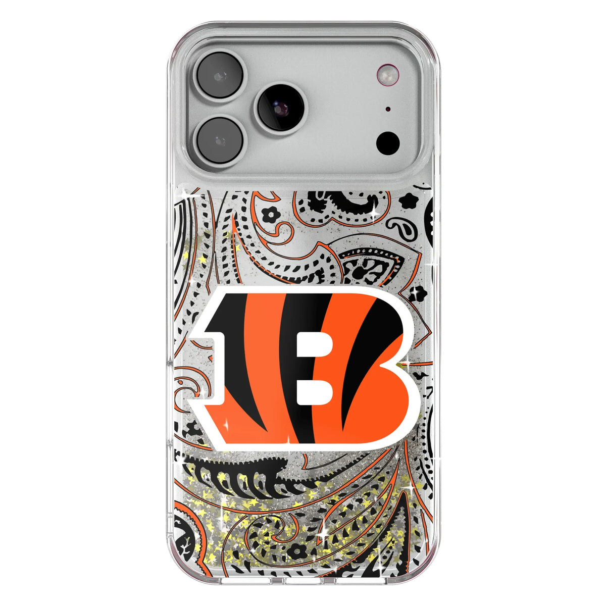 Cincinnati Bengals Paisley Glitter Phone Case for Apple iPhone