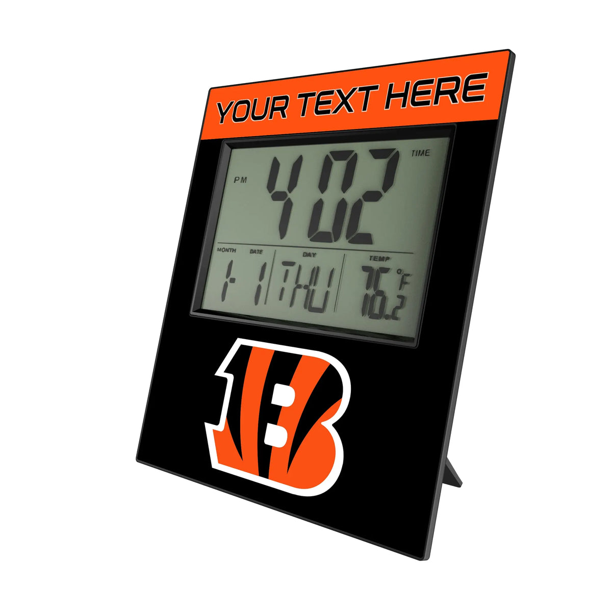 Cincinnati Bengals Personalized Color Block Wall Clock