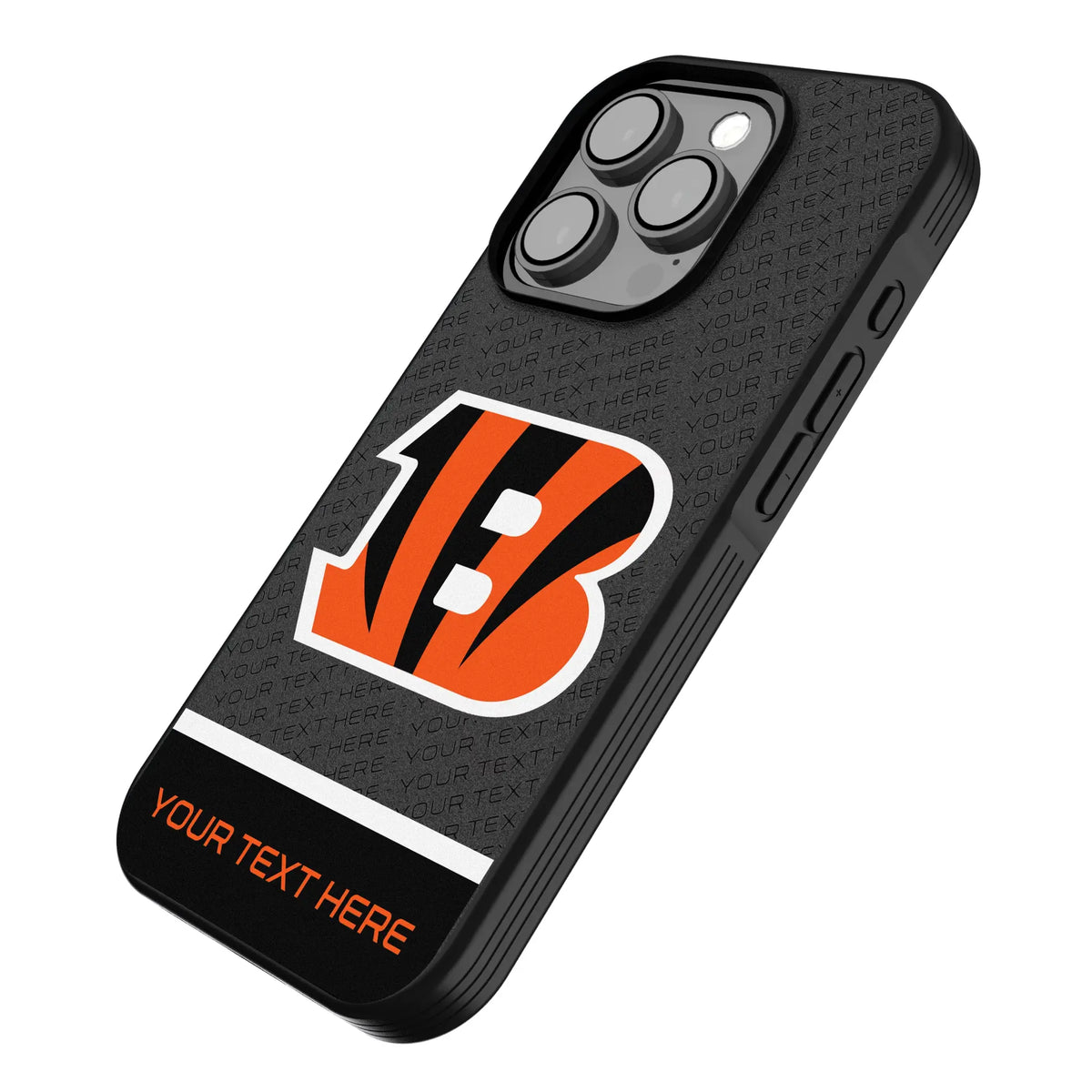 Cincinnati Bengals Personalized EndZone Plus iPhone Bump Phone Case for Apple iPhone - Isometric View