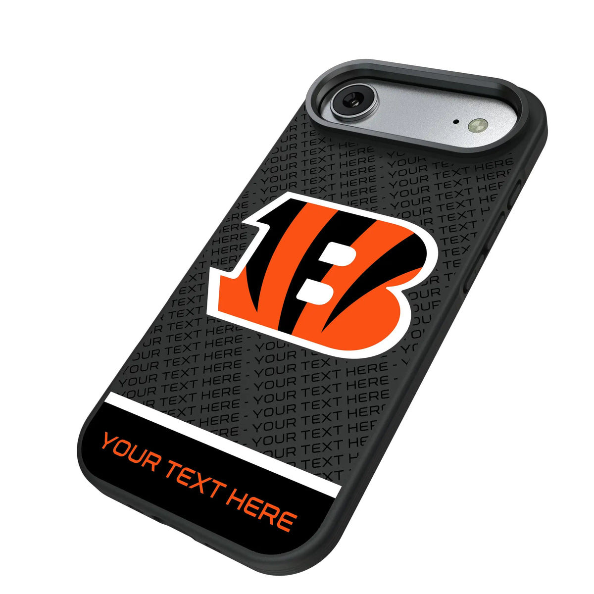 Cincinnati Bengals Personalized EndZone Plus iPhone Bump Phone Case for Apple iPhone - Isometric View#Device_iPhone Air