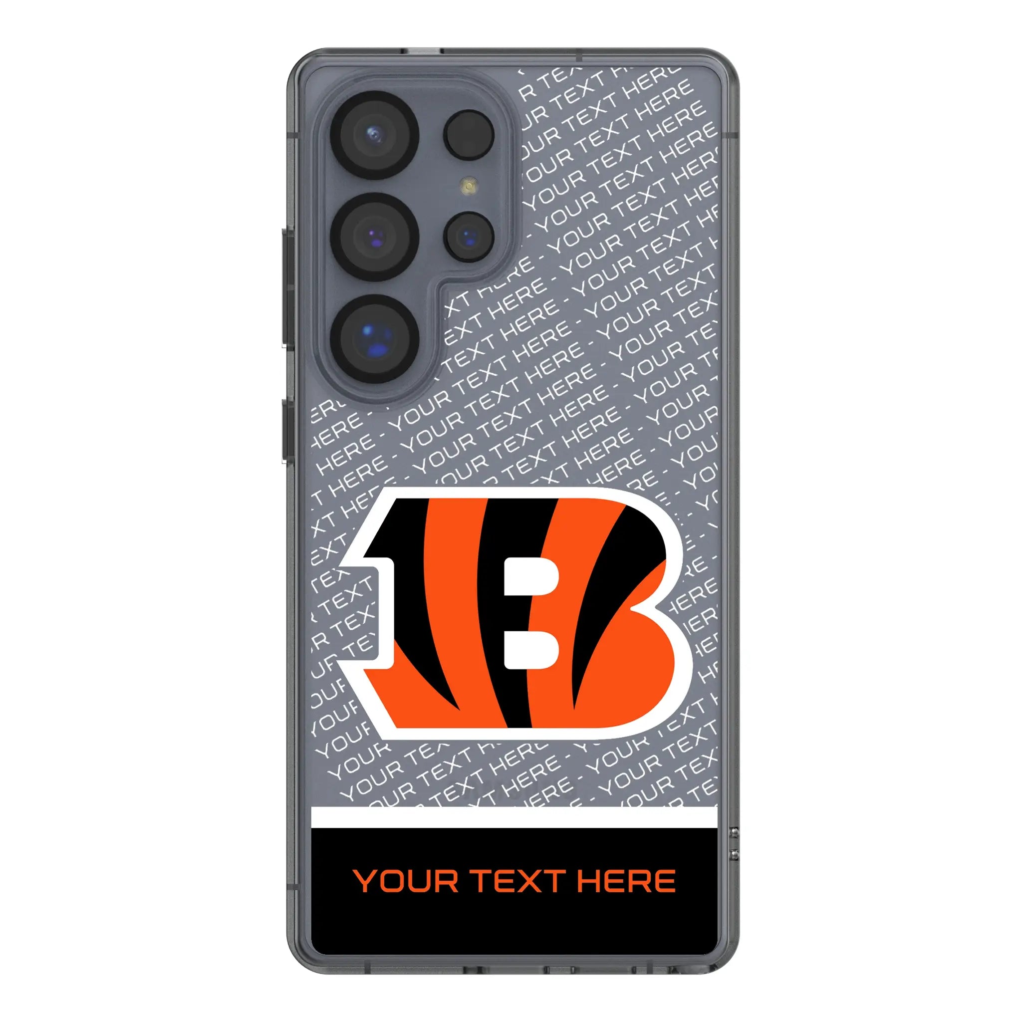 Cincinnati Bengals Personalized EndZone Plus Galaxy Clear Phone Case for Samsung Galaxy#Device_Galaxy S25 Ultra