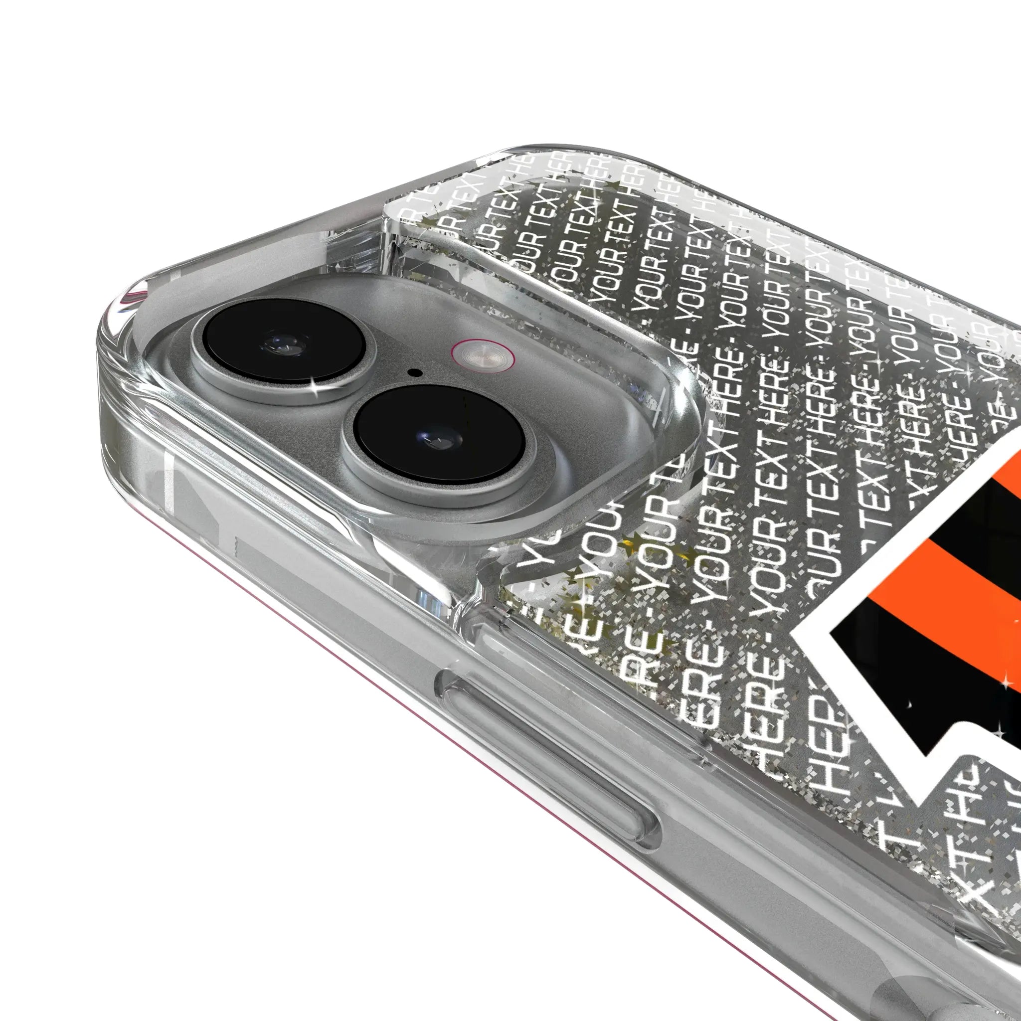 Cincinnati Bengals Personalized EndZone Plus iPhone Glitter Phone Case for Apple iPhone - Detail