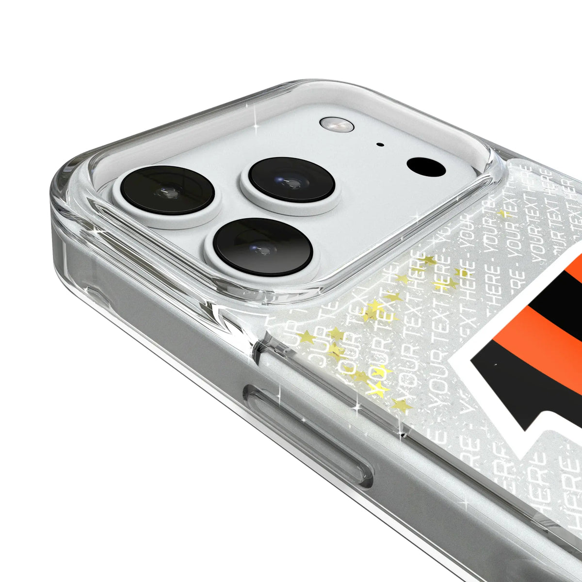 Cincinnati Bengals Personalized EndZone Plus iPhone Glitter Phone Case for Apple iPhone - Detail#Device_iPhone 18 Pro