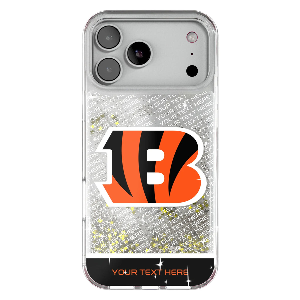 Cincinnati Bengals Personalized EndZone Plus Glitter Phone Case for Apple iPhone