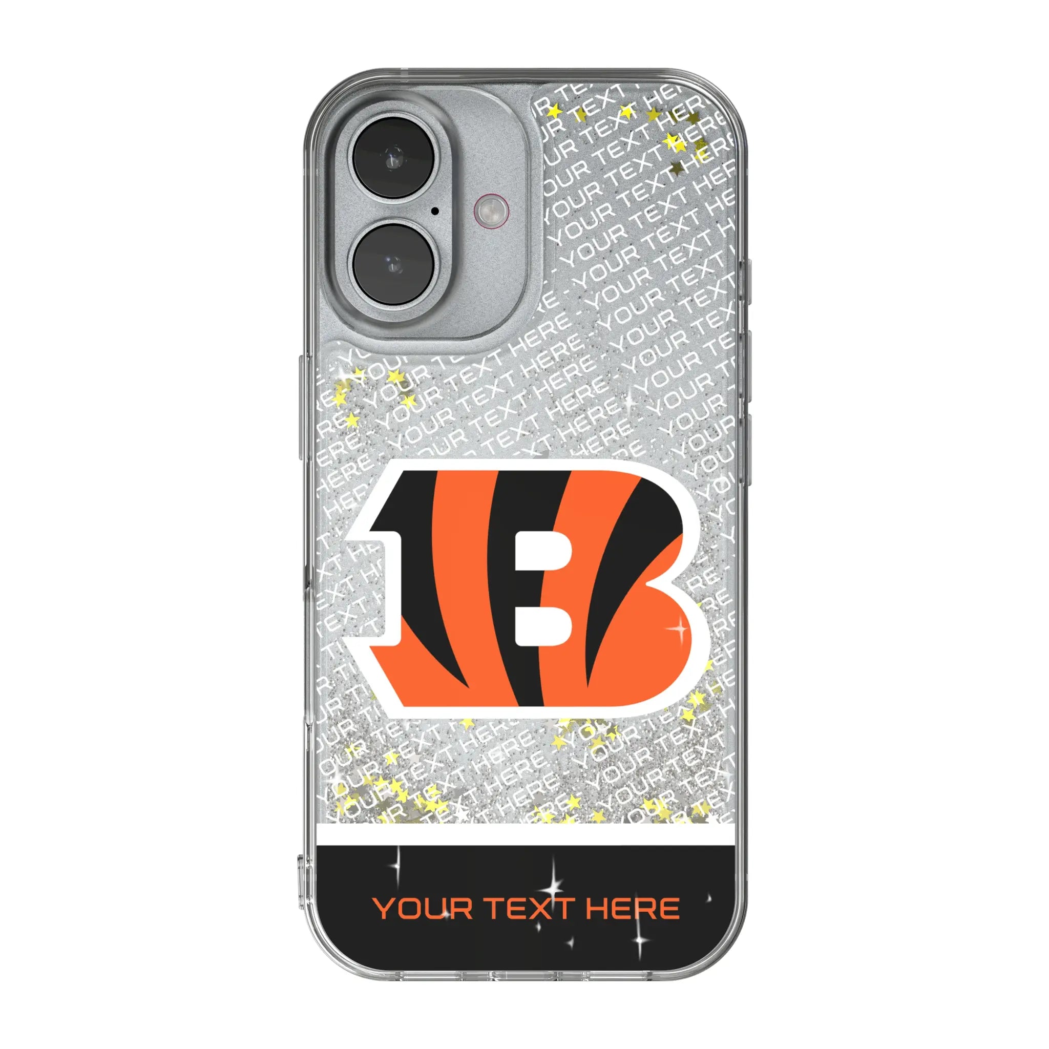 Cincinnati Bengals Personalized EndZone Plus iPhone Glitter Phone Case for Apple iPhone