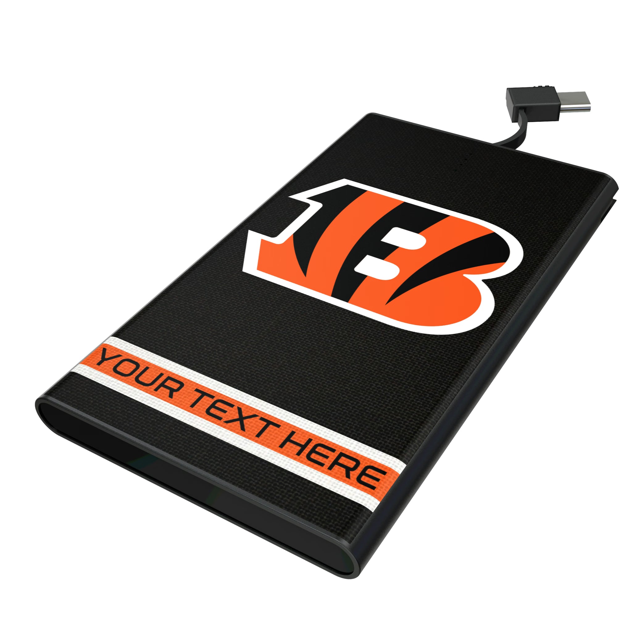 Cincinnati Bengals Personalized Stripe 5000mAh Flat Powerbank