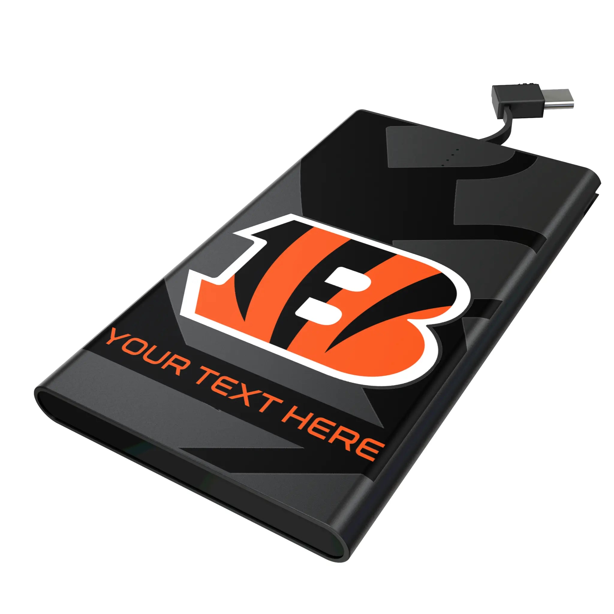 Cincinnati Bengals Personalized Tilt 5000mAh Flat Power Bank