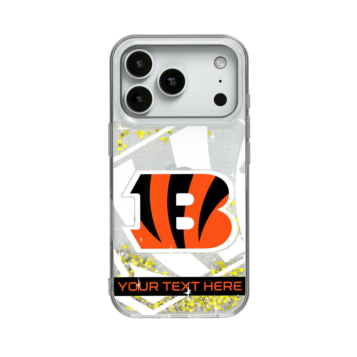 Cincinnati Bengals Personalized Tilt Glitter Phone Case for Apple iPhone