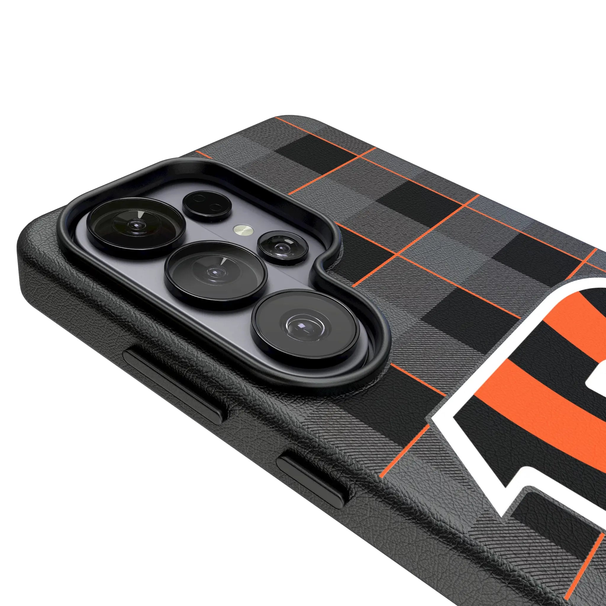 Cincinnati Bengals Plaid Galaxy MagSafe Compatible Phone Case for Samsung Galaxy - Detail#Device_Galaxy S26 Ultra