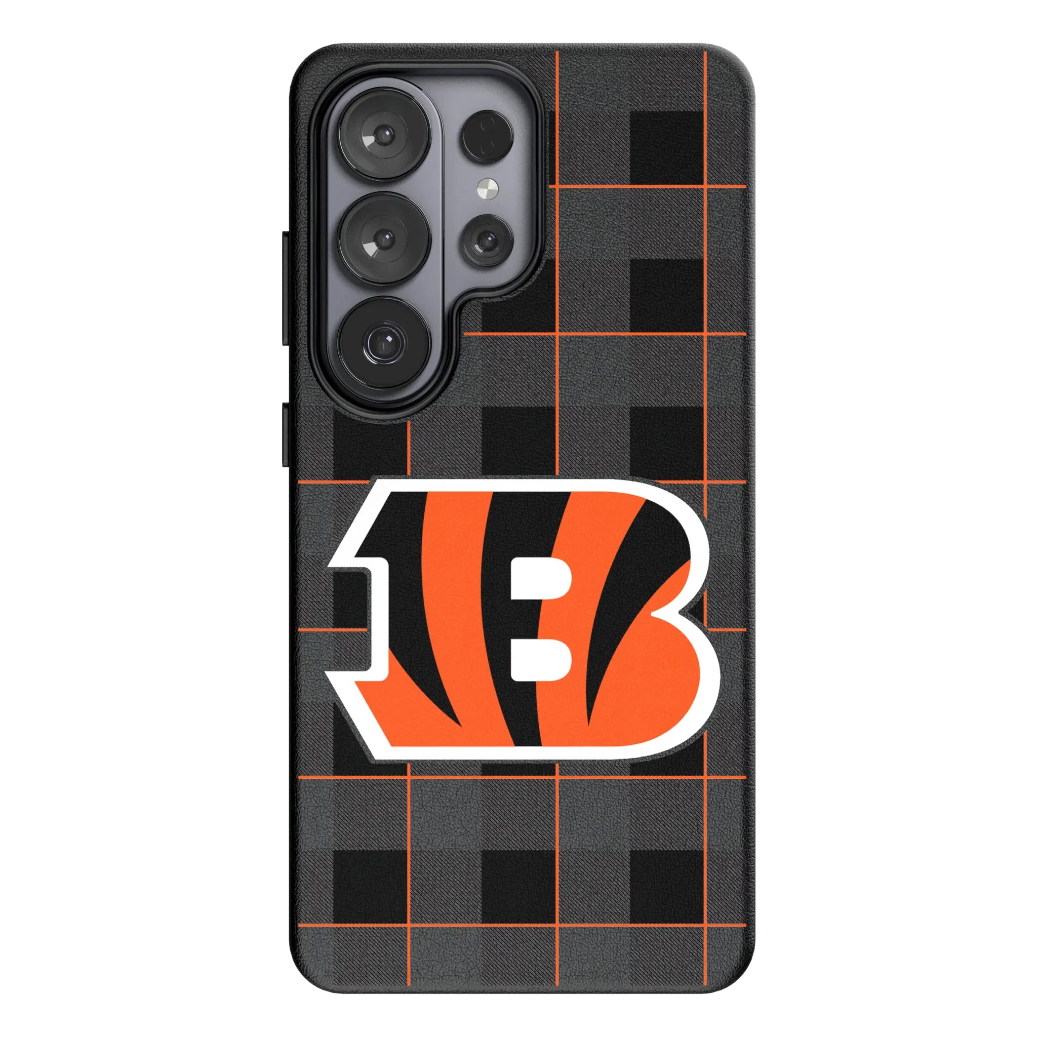 Cincinnati Bengals Plaid Galaxy MagSafe Compatible Phone Case for Samsung Galaxy#Device_Galaxy S26 Ultra