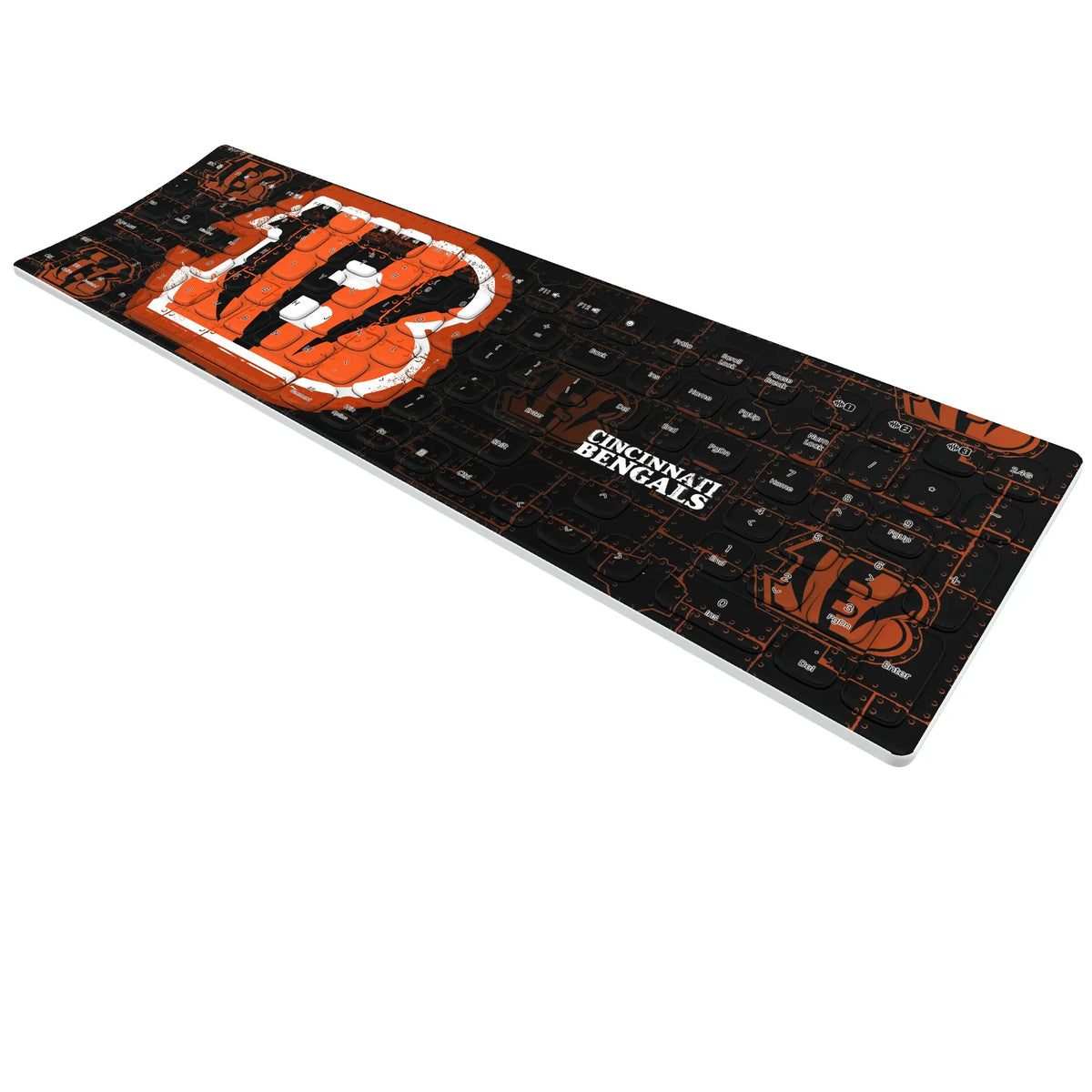 Cincinnati Bengals Rivet KKB605 Curved Wireless Keyboard - Isometric View