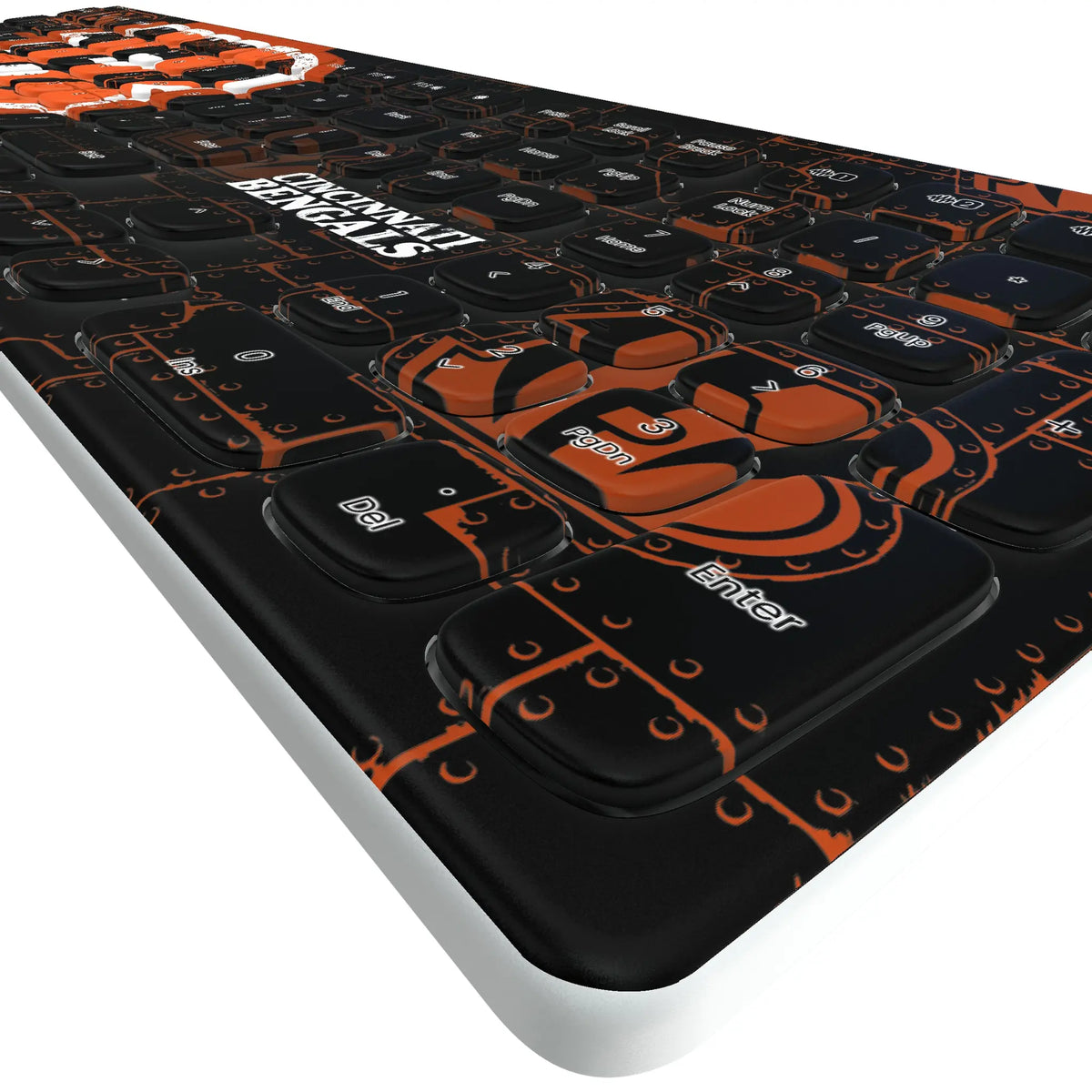 Cincinnati Bengals Rivet KKB605 Curved Wireless Keyboard - Detail