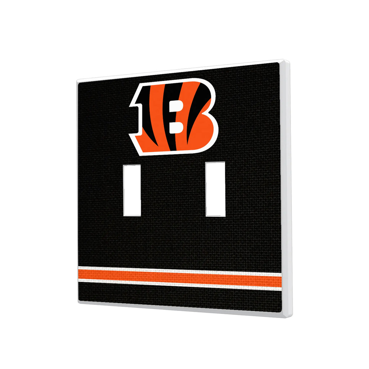 Cincinnati Bengals Stripe Hidden-Screw Light Switch Plate#Style_Double Toggle