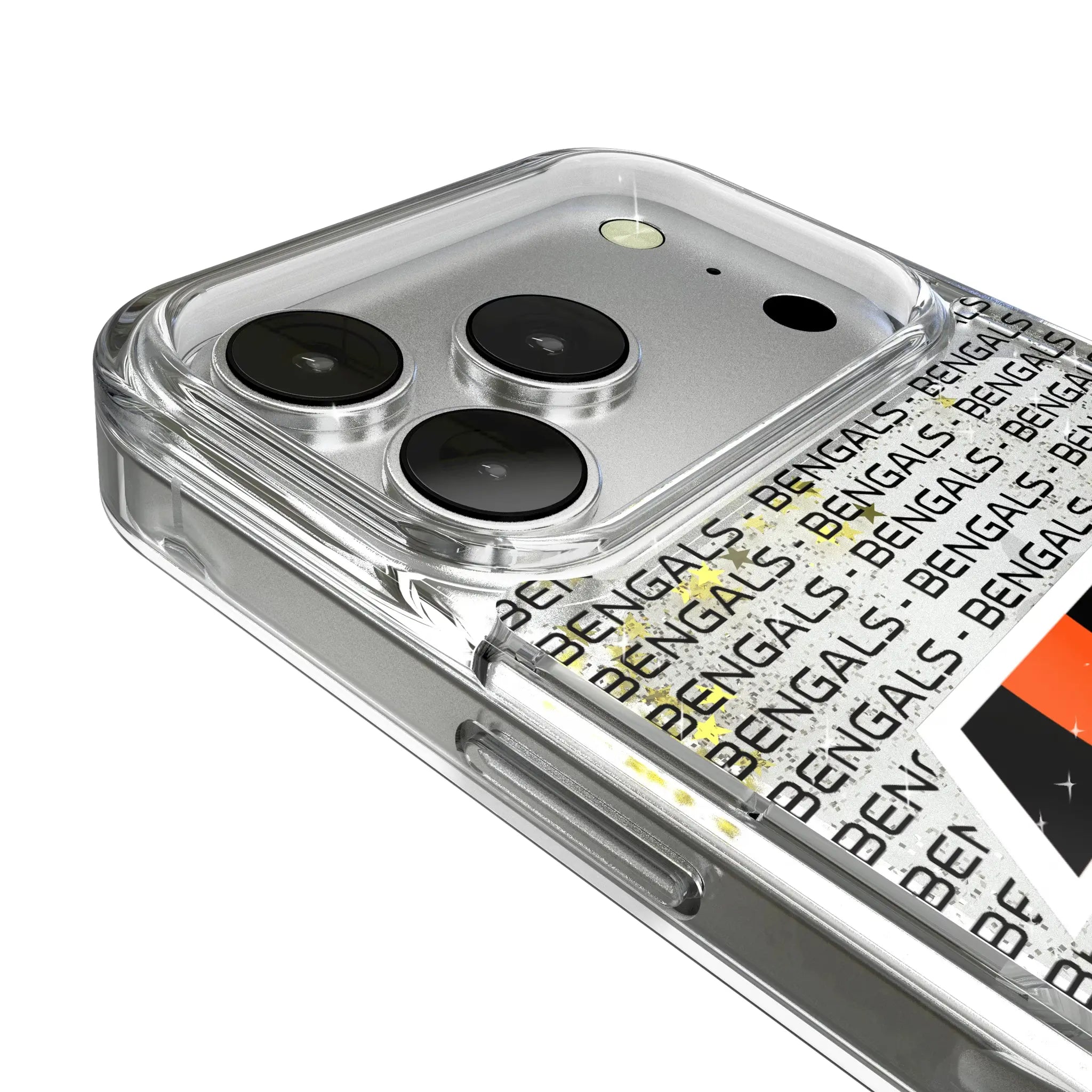 Cincinnati Bengals Text Backdrop iPhone Glitter Phone Case for Apple iPhone - Detail
