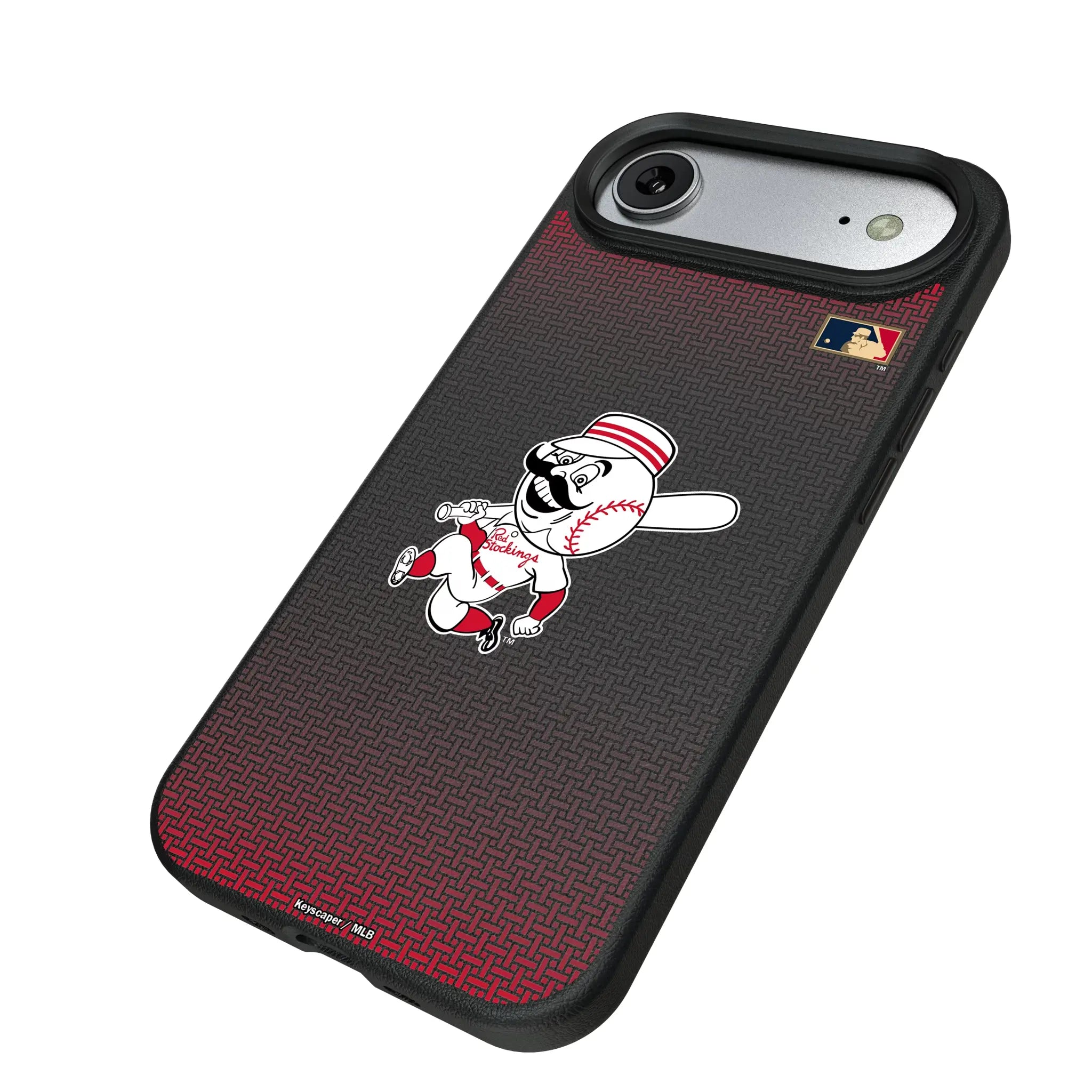 Cincinnati Reds 1953-1967 - Cooperstown Collection Linen iPhone MagSafe Compatible Phone Case for Apple iPhone - Isometric View#Device_iPhone Air