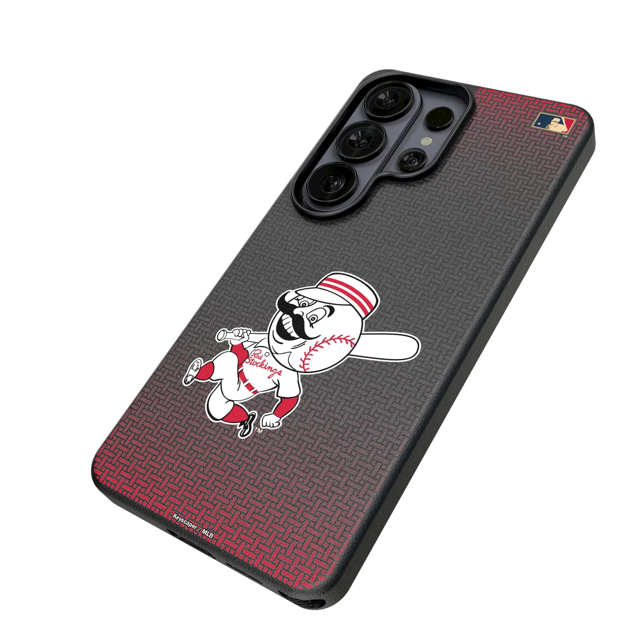 Cincinnati Reds 1953-1967 - Cooperstown Collection Linen Galaxy MagSafe Compatible Phone Case for Samsung Galaxy - Isometric View#Device_Galaxy S26 Ultra