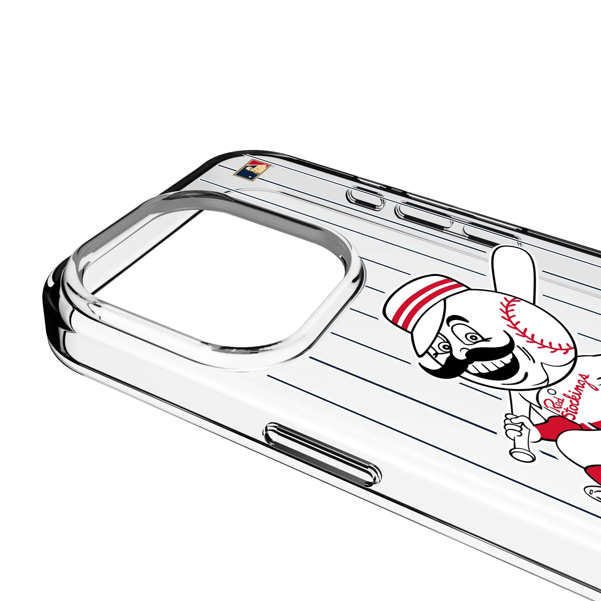 Cincinnati Reds 1953-1967 - Cooperstown Collection Pinstripe iPhone Clear Phone Case for Apple iPhone - Detail