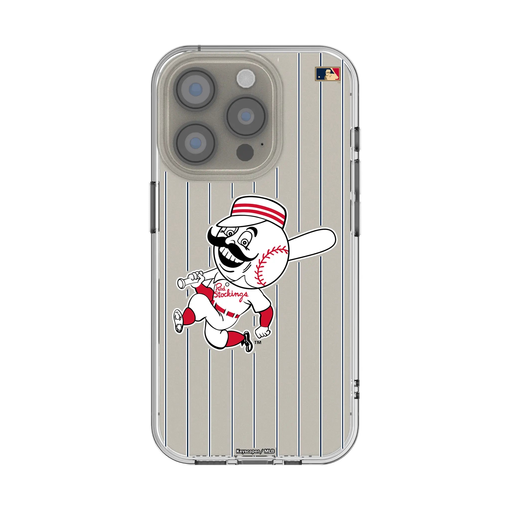 Cincinnati Reds 1953-1967 - Cooperstown Collection Pinstripe iPhone Clear Phone Case for Apple iPhone