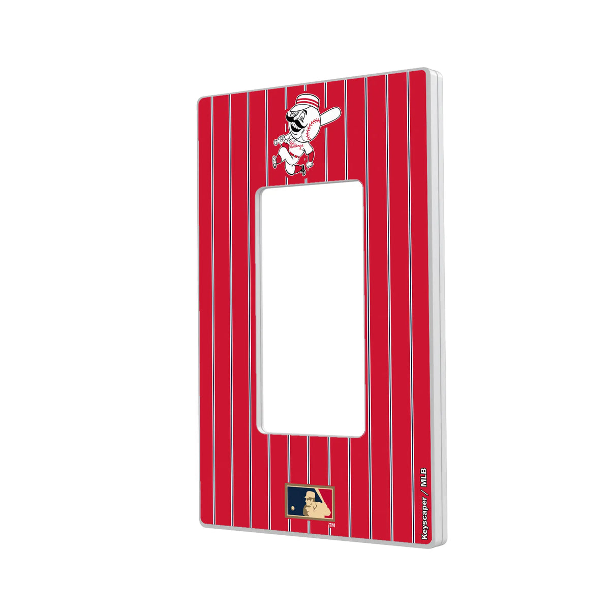 Cincinnati Reds 1953-1967 - Cooperstown Collection Pinstripe Hidden-Screw Light Switch Plate#Style_Single Rocker