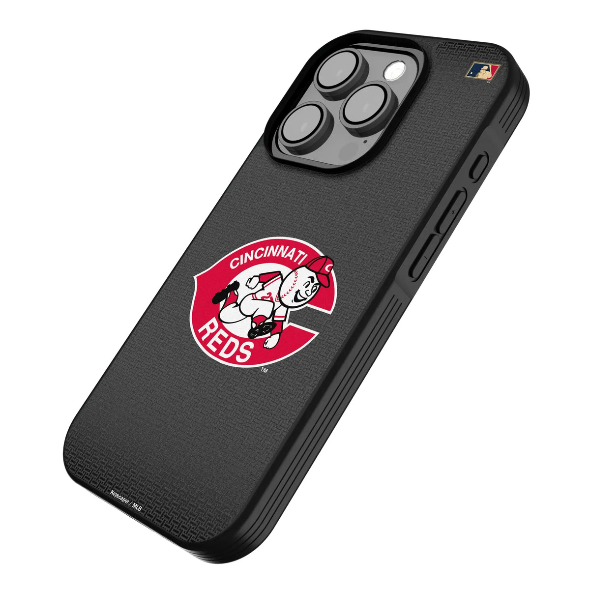 Cincinnati Reds 1974-1992 - Cooperstown Collection Linen iPhone Bump Phone Case for Apple iPhone - Isometric View