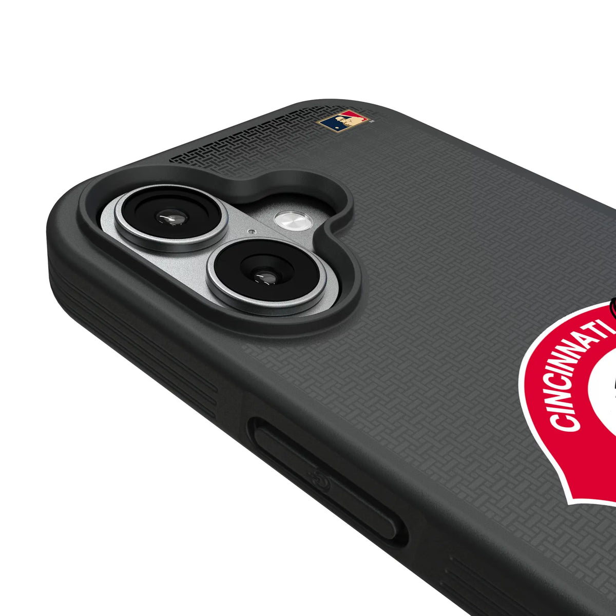 Cincinnati Reds 1974-1992 - Cooperstown Collection Linen iPhone Bump Phone Case for Apple iPhone - Detail#Device_iPhone 17