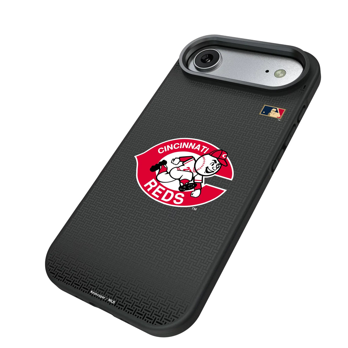 Cincinnati Reds 1974-1992 - Cooperstown Collection Linen iPhone Bump Phone Case for Apple iPhone - Isometric View#Device_iPhone Air