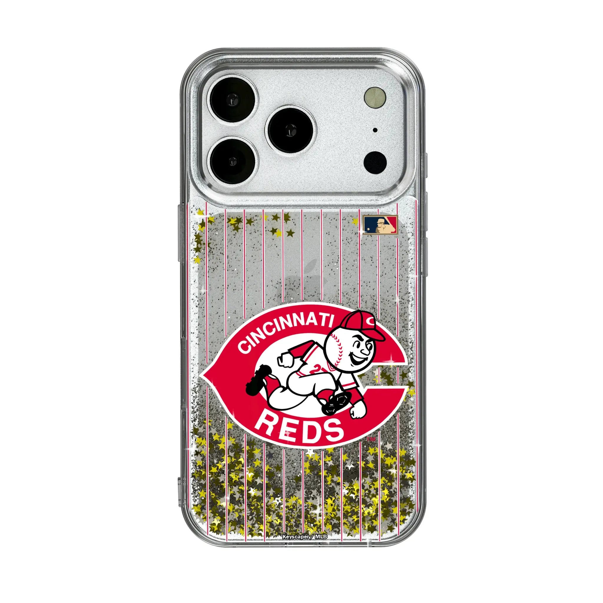 Cincinnati Reds 1974-1992 - Cooperstown Collection Pinstripe iPhone Glitter Phone Case for Apple iPhone