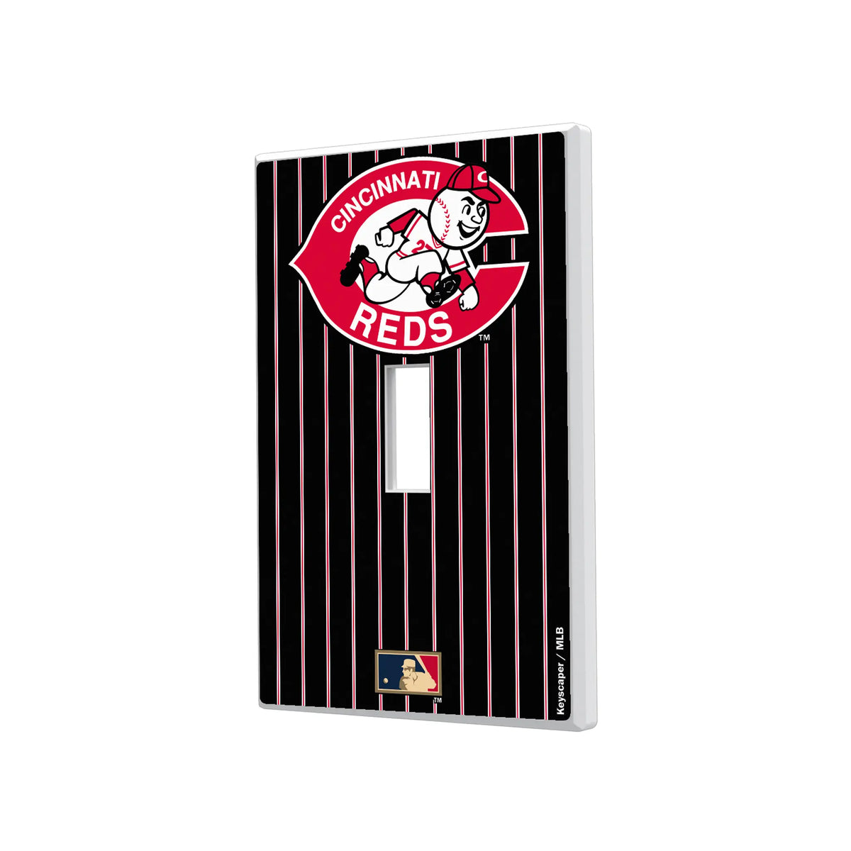Cincinnati Reds 1974-1992 - Cooperstown Collection Pinstripe Hidden-Screw Light Switch Plate#Style_Single Toggle