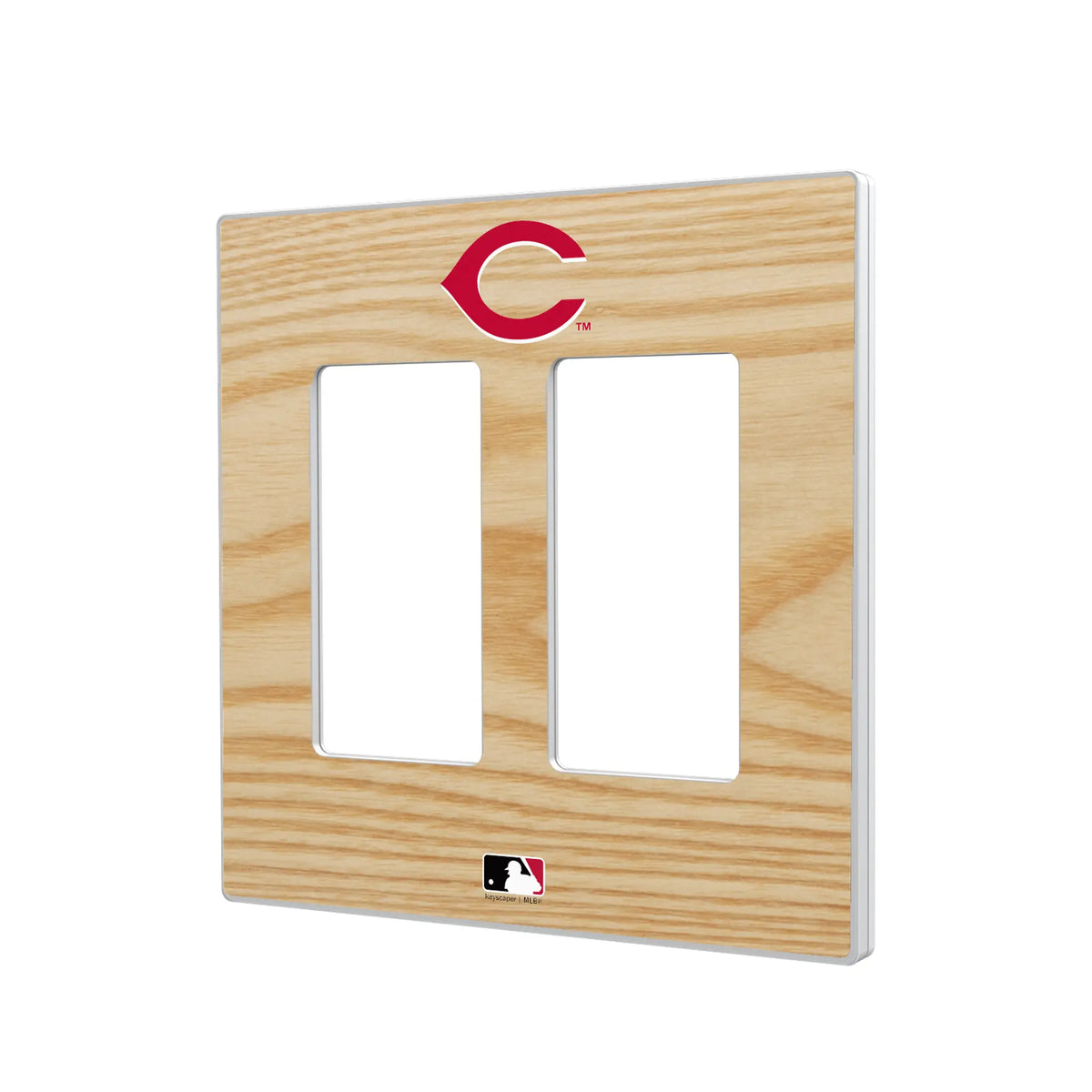 Cincinnati Reds Baseball Bat Hidden-Screw Light Switch Plate#Style_Double Rocker