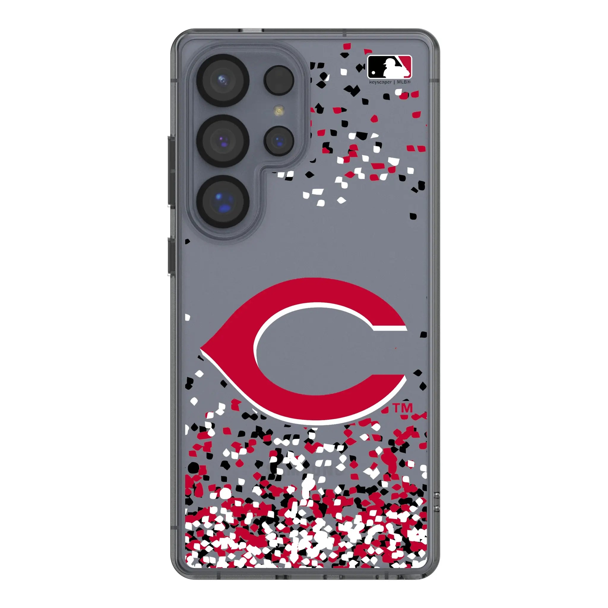 Cincinnati Reds Confetti Galaxy Clear Phone Case for Samsung Galaxy#Device_Galaxy S25 Ultra