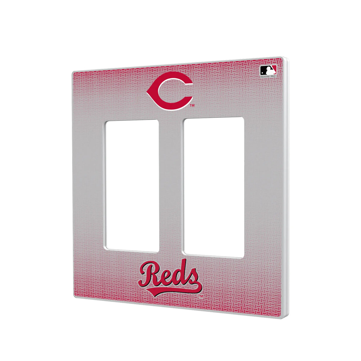 Cincinnati Reds Linen Hidden-Screw Light Switch Plate#Style_Double Rocker