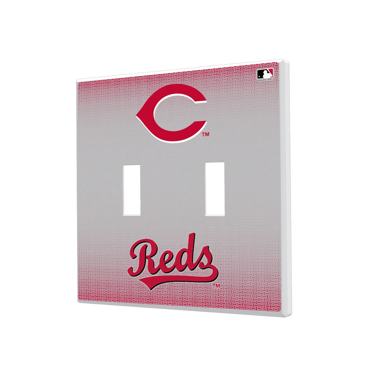 Cincinnati Reds Linen Hidden-Screw Light Switch Plate#Style_Double Toggle