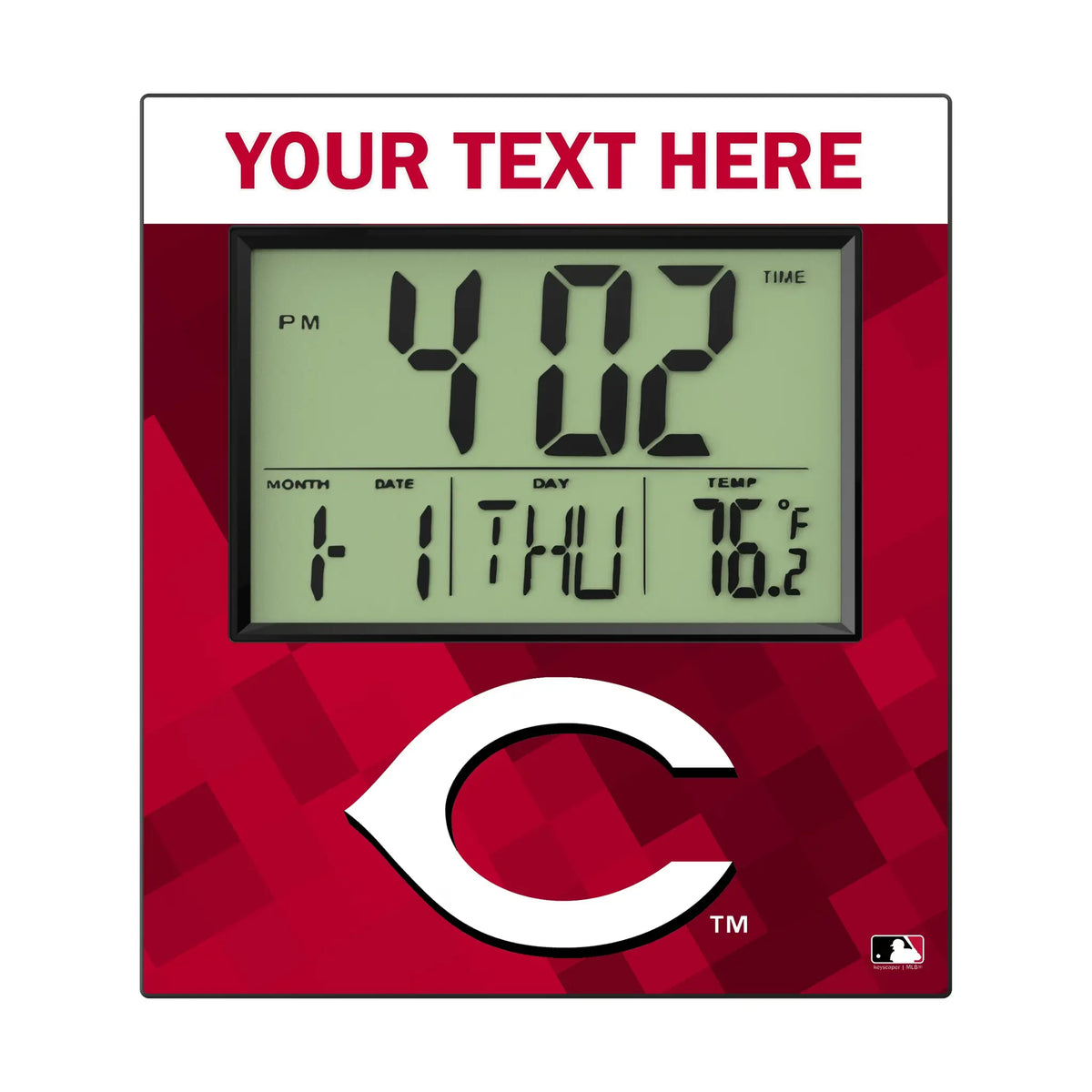 Cincinnati Reds Personalized Color Block Wall Clock