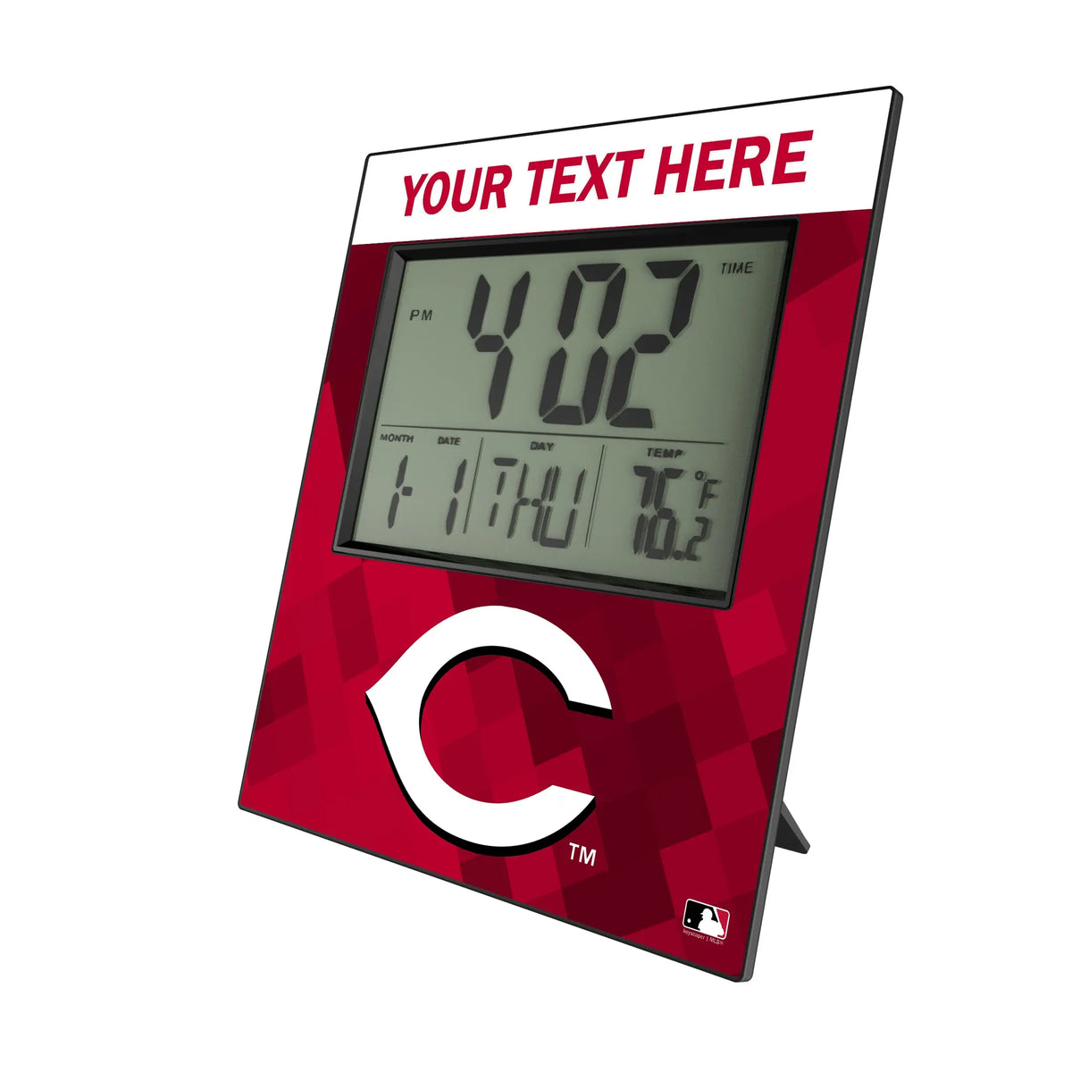 Cincinnati Reds Personalized Color Block Wall Clock